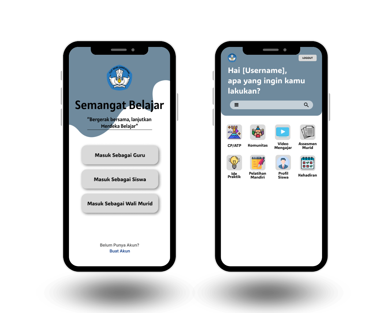 Design UIUX 'Semangat Belajar'